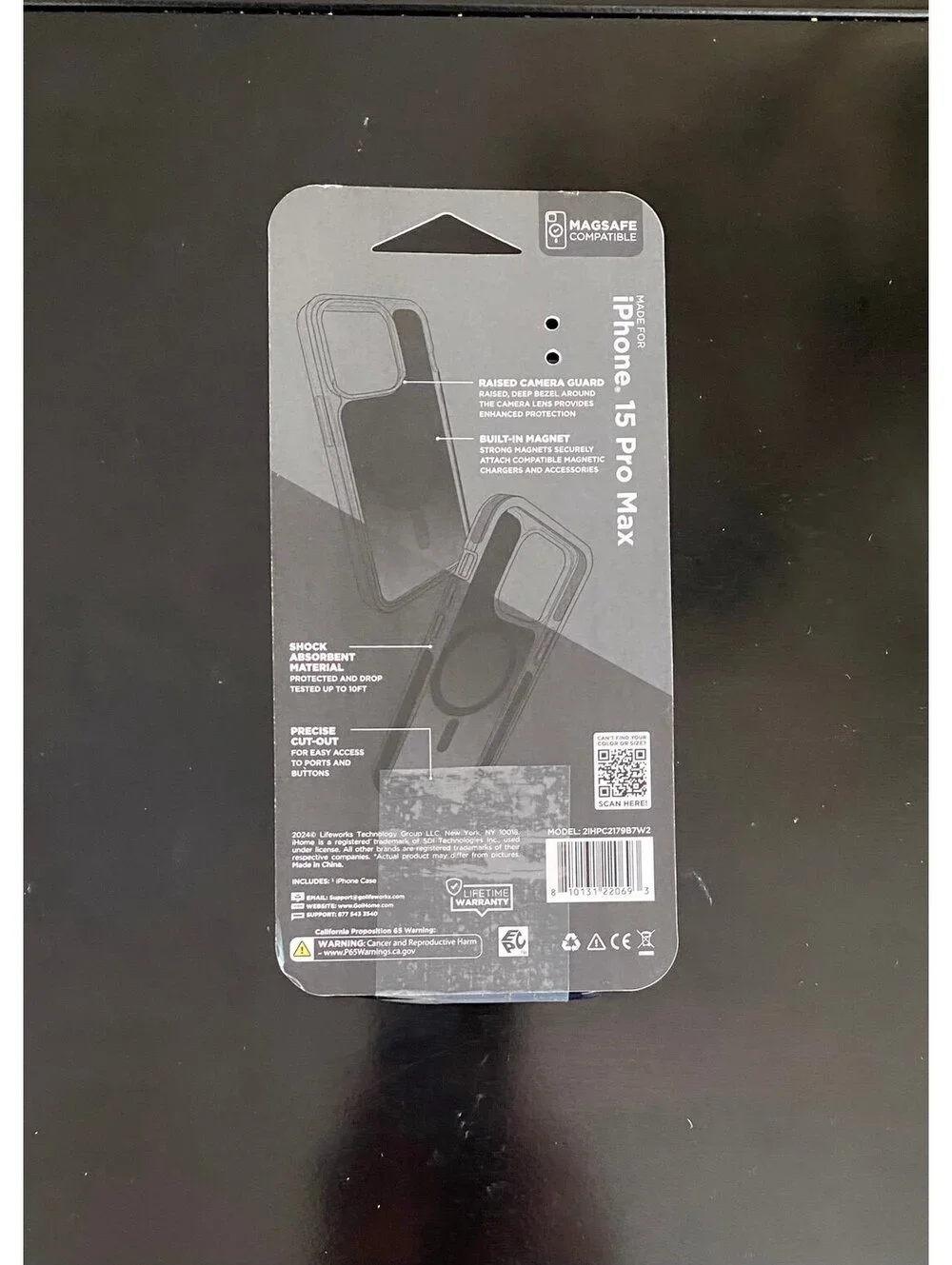 iHome Case for iPhone 15 Pro Max Black